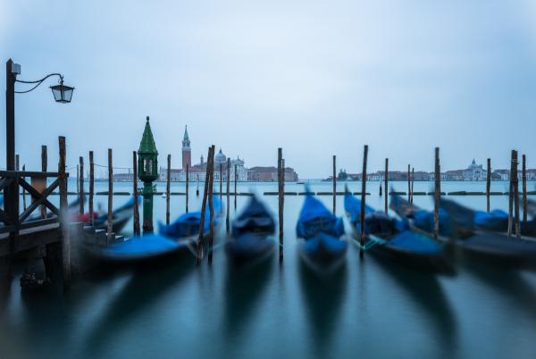 Waves moving gondolas, Venice | N.Jackson