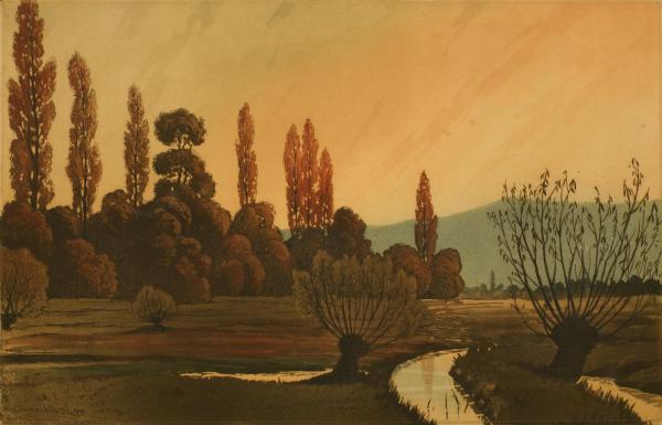 Hansi | Ruisseau et arbres, près de Herrlisheim - 1909