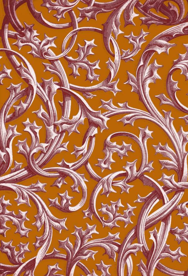 Trompe-l'oeil et décors | Manufacture Spoerlin & Zimmerman, Autriche - 1835 - Variation orange