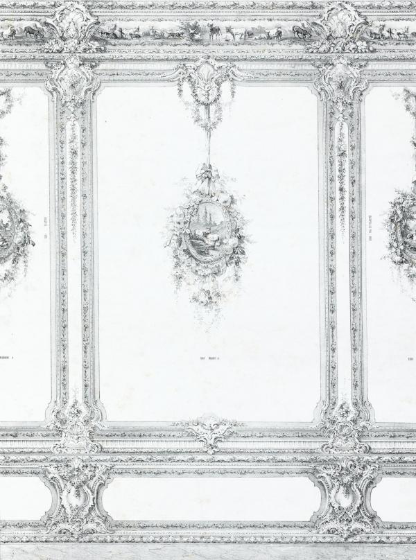 Trompe-l'oeil et décors | Manufacture Desfossé, Paris -1859 - Estampe présentant le Décor pastoral