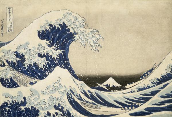 Asie | Sous la grande vague au large de la côte à Kanagawa - XIXe - Hokusai Katsushika
