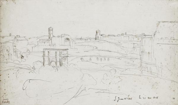 Gravures & Esquisses | Vue panoramique de Rome - 1828