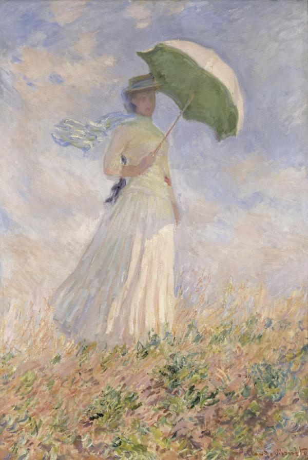 Les Portraits & Personnages | Femme à l'ombrelle tournée vers la droite - 1886