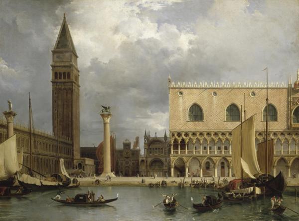 Les Villes & l'Architecture | Vue d'une partie du Palais Ducal et de la Piazzetta à Venise - XVIIIe