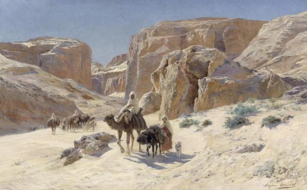 L'Orient | Caravane dans les dunes de Bou-Saada - 1895