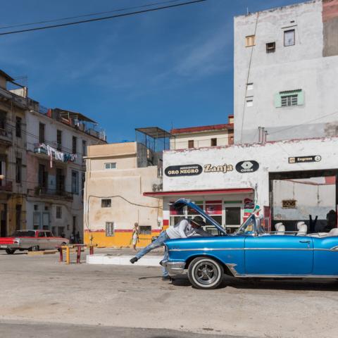 A mechanic fixes an old Cadillac in Havana | N.Jackson