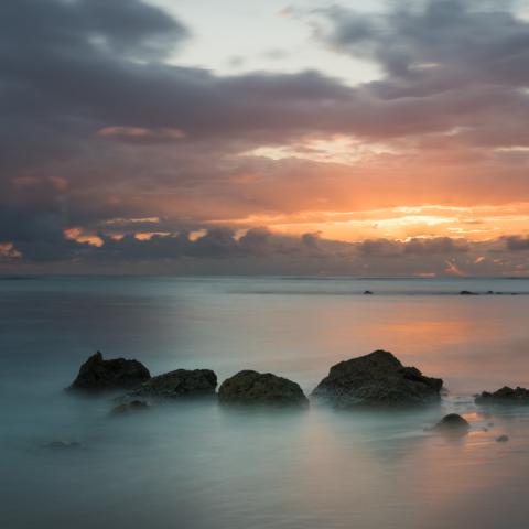 Misty waters at sunrise, Cayman Brac | N.Jackson