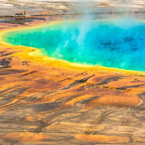 The rainbow colours of Grand Prismatic Spring, Yellowstone | N.Jackson
