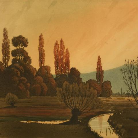 Hansi | Ruisseau et arbres, près de Herrlisheim - 1909