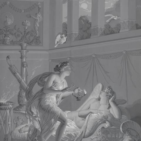 Les Papiers Peints Panoramiques | Manufacture Dufour à Paris - 1815 -  Psyché voulant poignarder l'Amour endormi