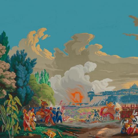 Les Papiers Peints Panoramiques | Manufacture Dufour & Leroy à Paris - 1831 - Panoramique Renaud et Armide s'inspirant du livre de Le Tasse, Jérusalem délivré, 1581
