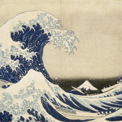 Asie | Sous la grande vague au large de la côte à Kanagawa - XIXe - Hokusai Katsushika