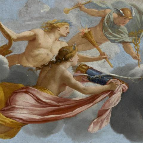 Les Cieux | L'Amour reçoit l'hommage de Diane, Apollon et de Mercure - XVIIe