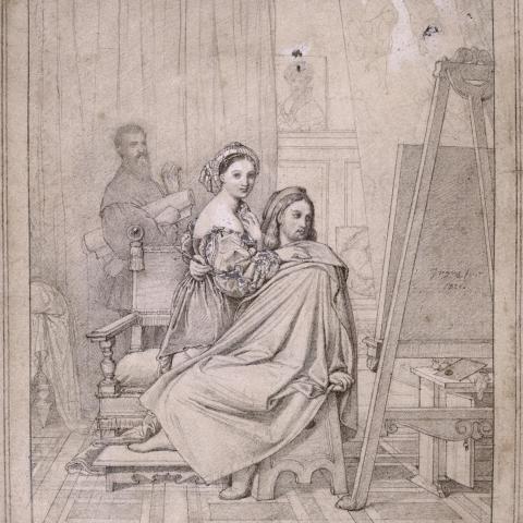 Gravures & Esquisses | Raphaël et la Fornarina - 1825