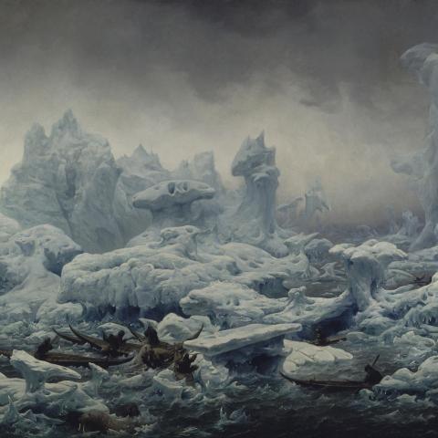 Les Horizons Lointains | Vue de l'océan glacial, pêche au morse par des Groënlandais - 1841