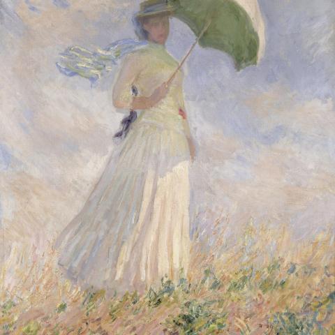 Les Portraits & Personnages | Femme à l'ombrelle tournée vers la droite - 1886