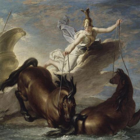 Religion & Mythologie | Minerve abreuve ses chevaux dans l'océan au retour d'un combat - 1688